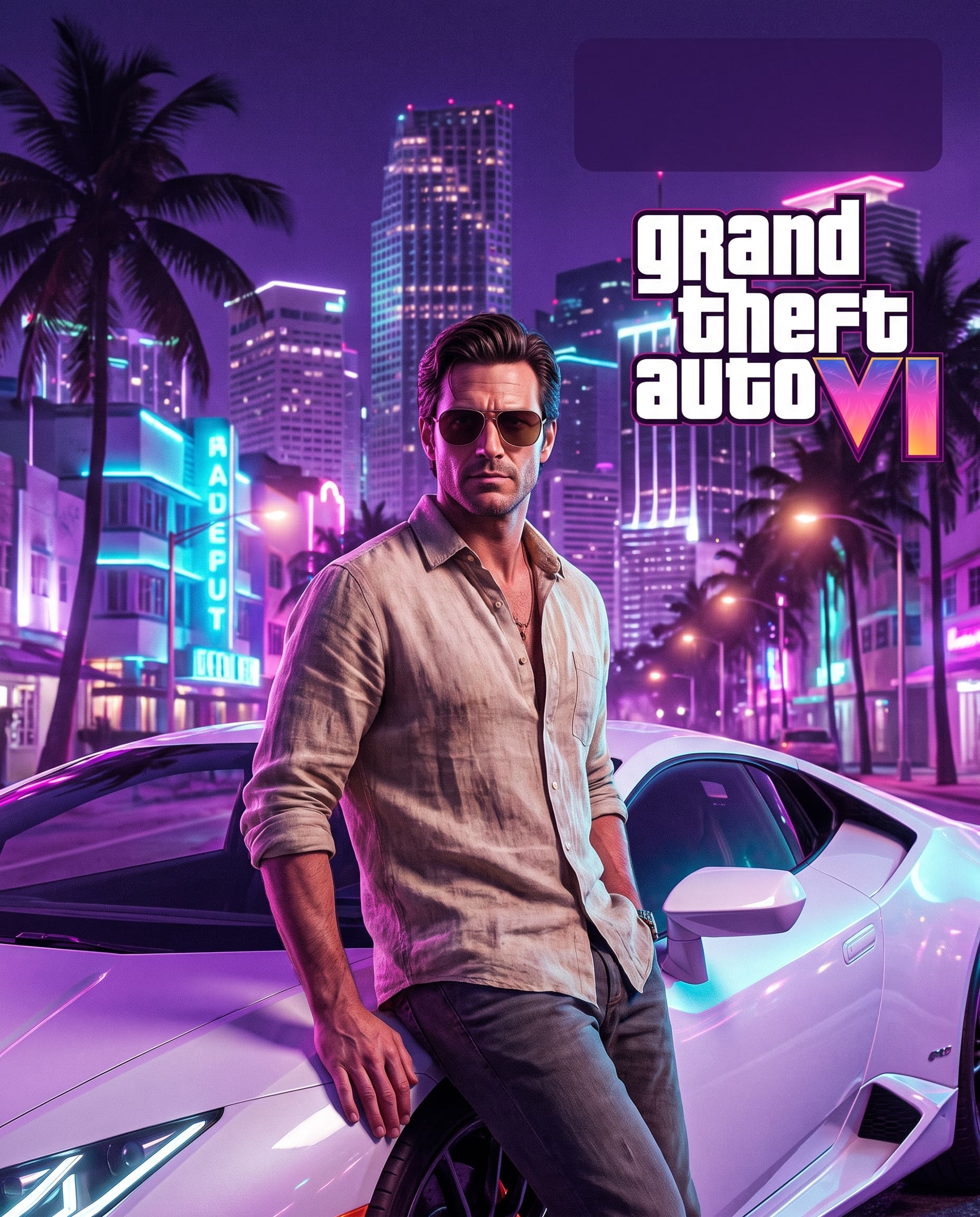 Downtown Night Cover — GTA 6 style example