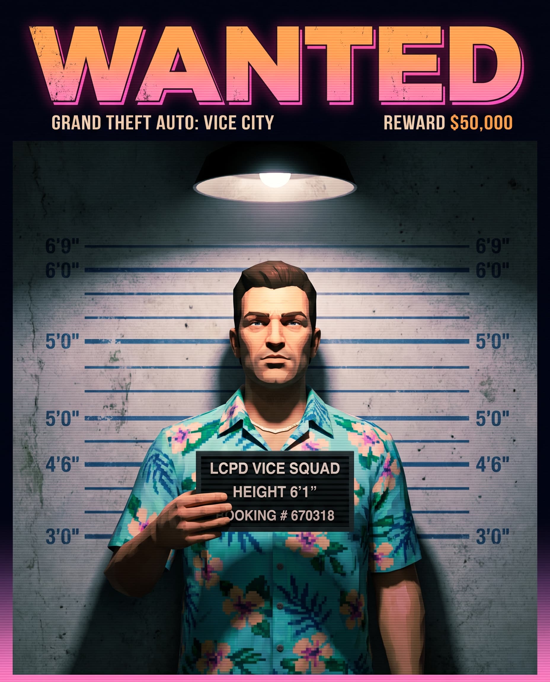 WANTED Mugshot Poster — GTA 6 style example
